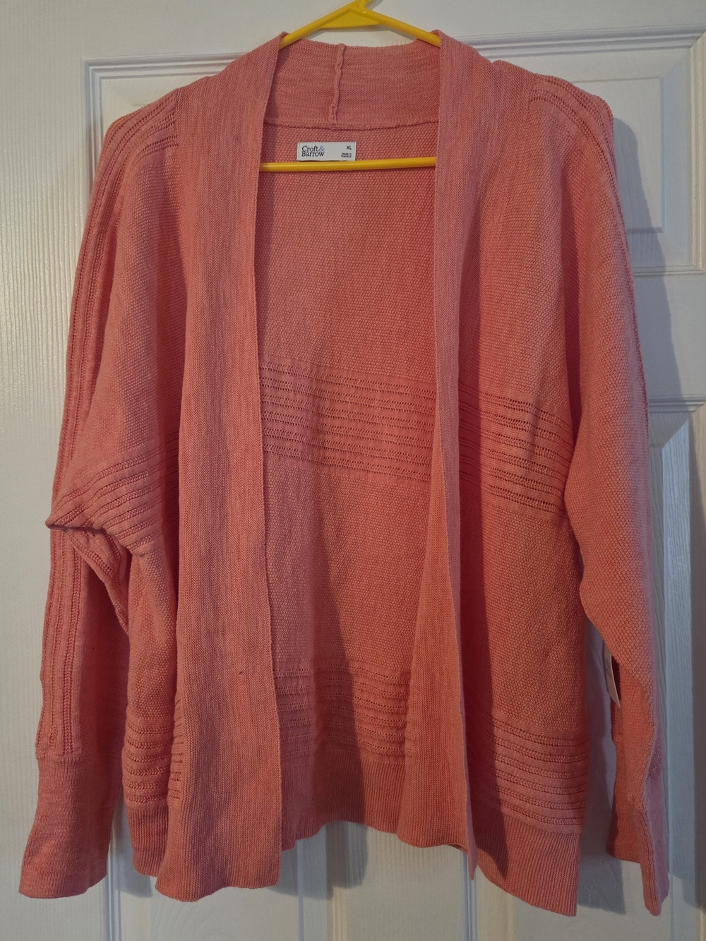 croft & barrow Coral Open-Front Knit Cardigan
